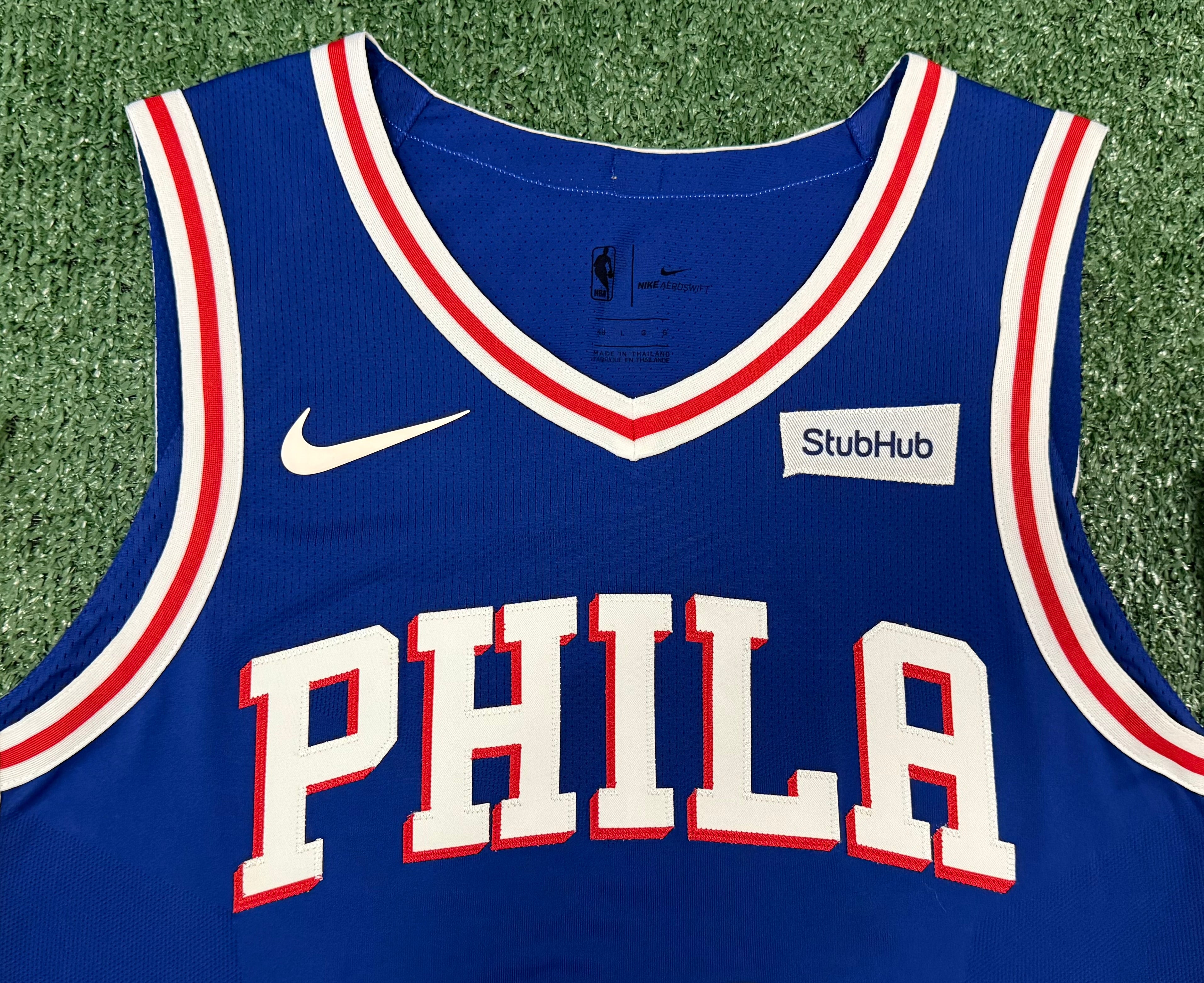Joel Embid Philadelphia 76ers Jersey #21 Nike AeroSwift Authentic Blue Size 48 (L) NBA