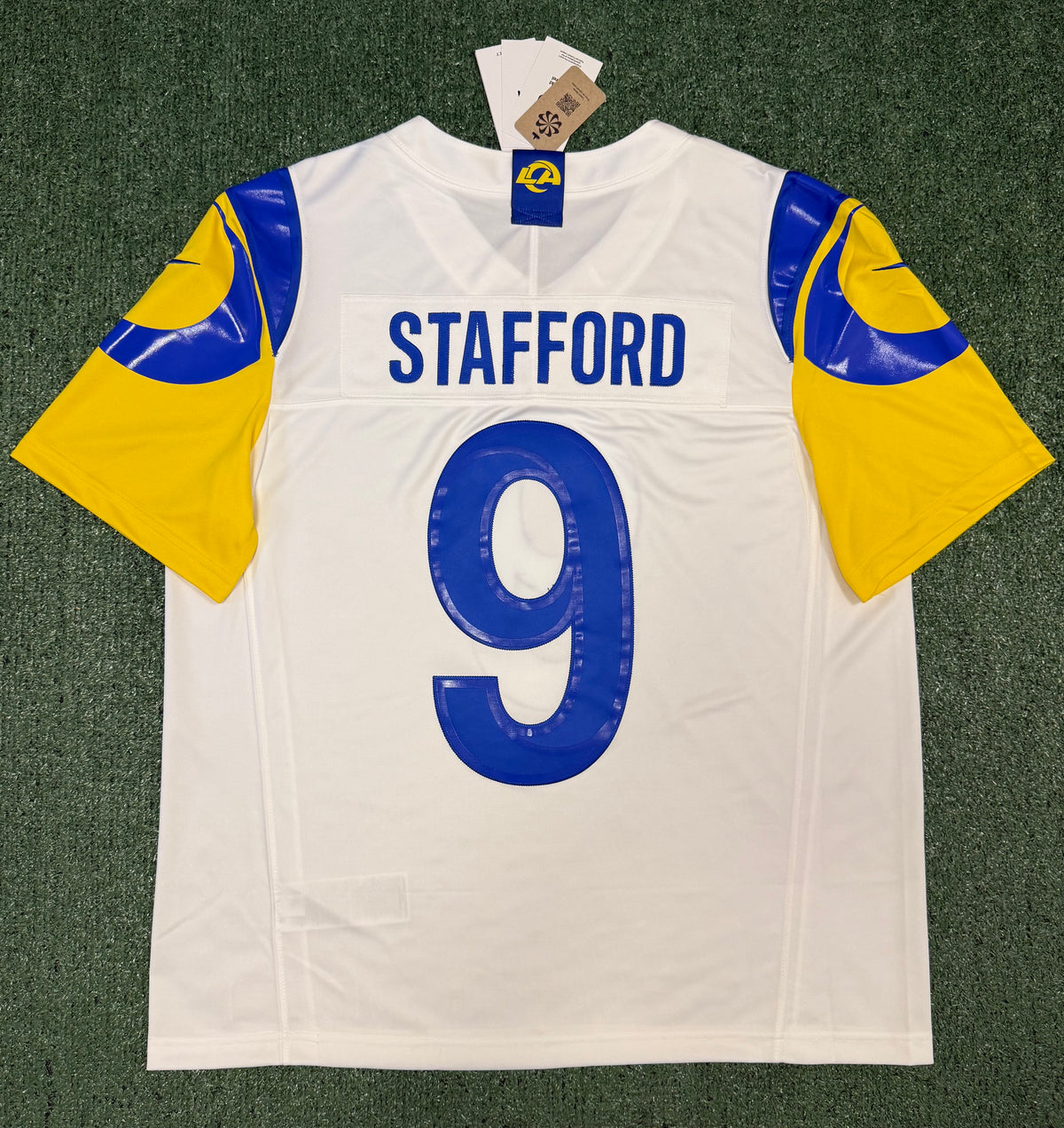 Matthew Stafford Los Angeles Rams Jersey #9 Nike Vapor Fuse Limited Stitched White Size (XL) NFL