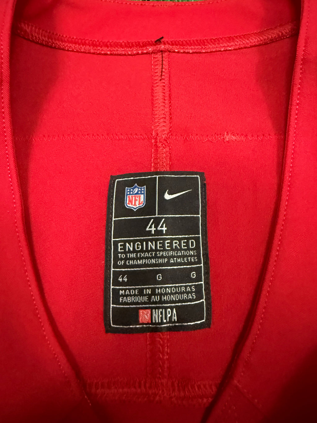 Dre Greenlaw San Francisco 49ers Jersey #57 Nike Vapor FUSE Elite Red Size 44 (Large) NFL