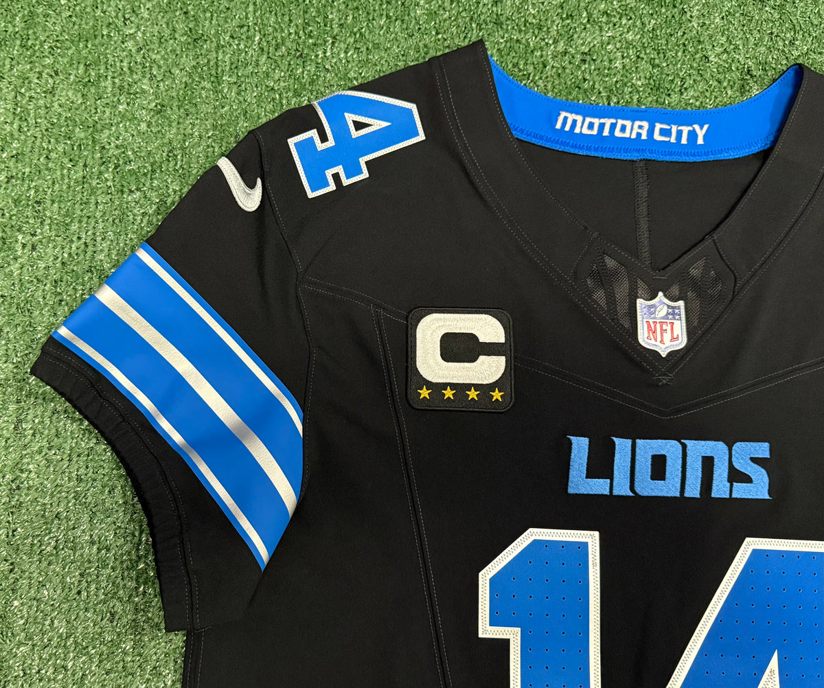 Amon Ra St Brown Detroit Lions Jersey #14 Nike Vapor FUSE Elite Black Size 44 (Large) NFL