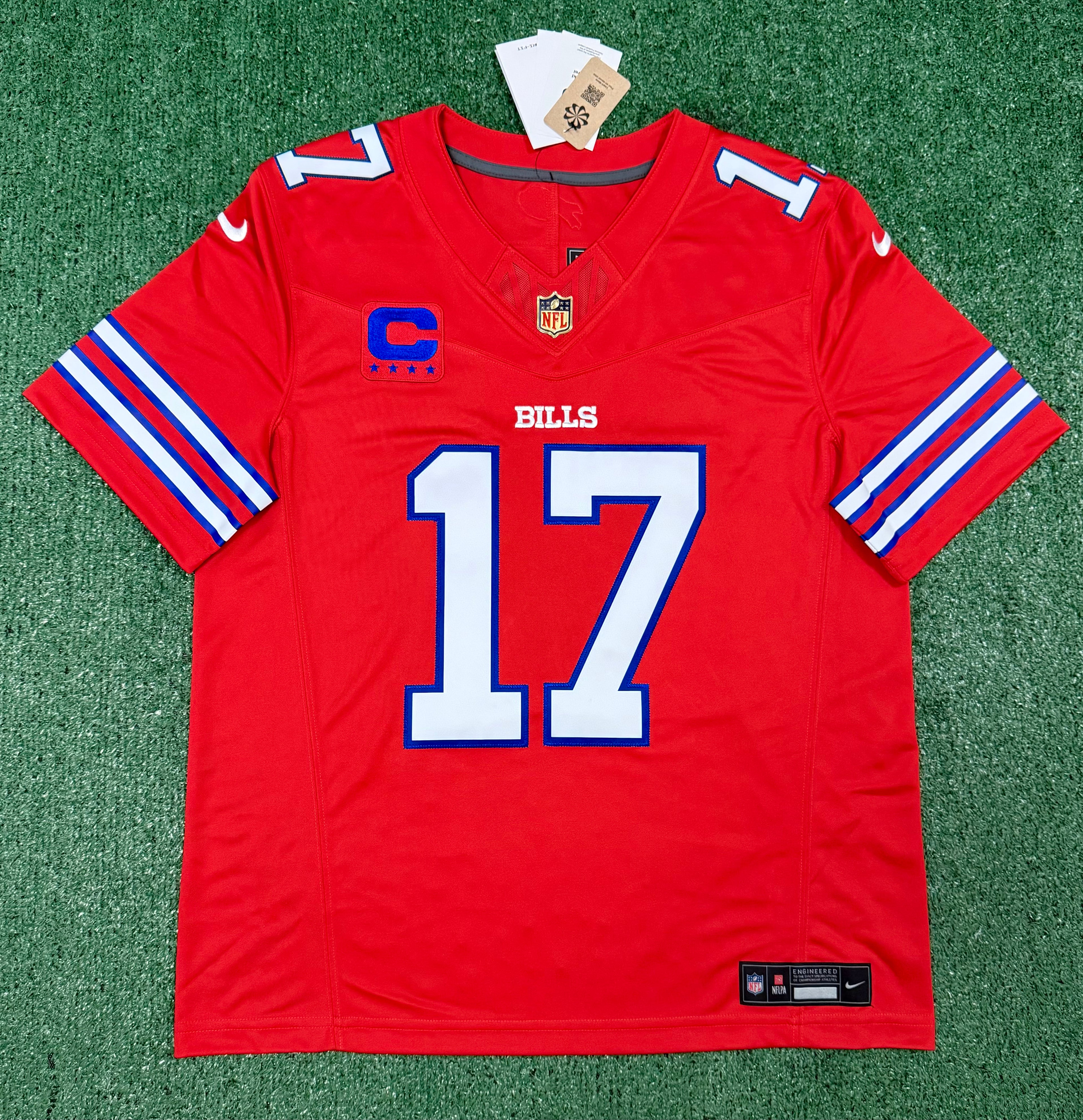 Josh Allen Buffalo Bills Jersey #17 Nike Vapor Fuse Limited Stitched Red Size Large NFL
