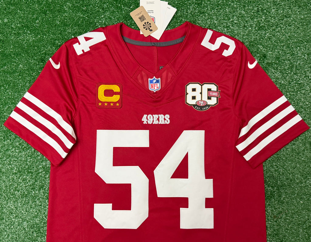 Fred Warner San Francisco 49ers Jersey #54 Nike Vapor Fuse Limited Stitched Red Size (Medium) NFL
