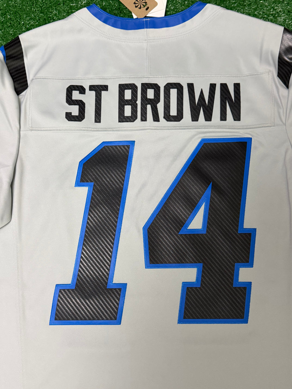 Amon Ra St Brown Detroit Lions Jersey #14 Nike Vapor FUSE Rivalry Gray Size (Large) NFL