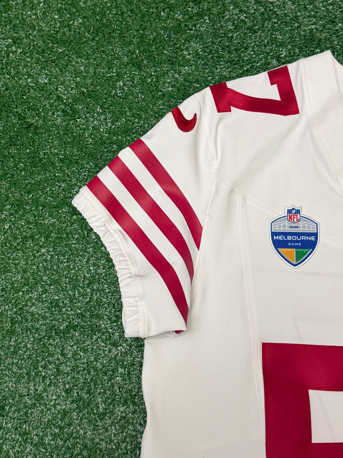 Dre Greenlaw San Francisco 49ers Jersey #57 Nike Vapor FUSE Elite White Size 40 (Medium) NFL