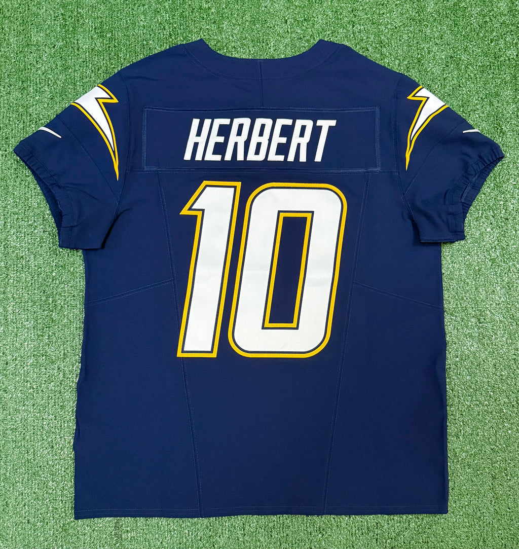 Justin Herbert Los Angeles Chargers Jersey #10 Nike Vapor Fuse Elite Navy Size 44 (L) NFL