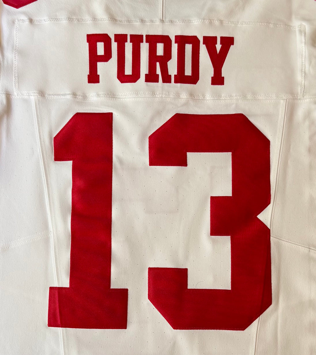 Brock Purdy San Francisco 49ers Jersey #13 Nike Vapor FUSE Elite White Size 44 (Large) NFL