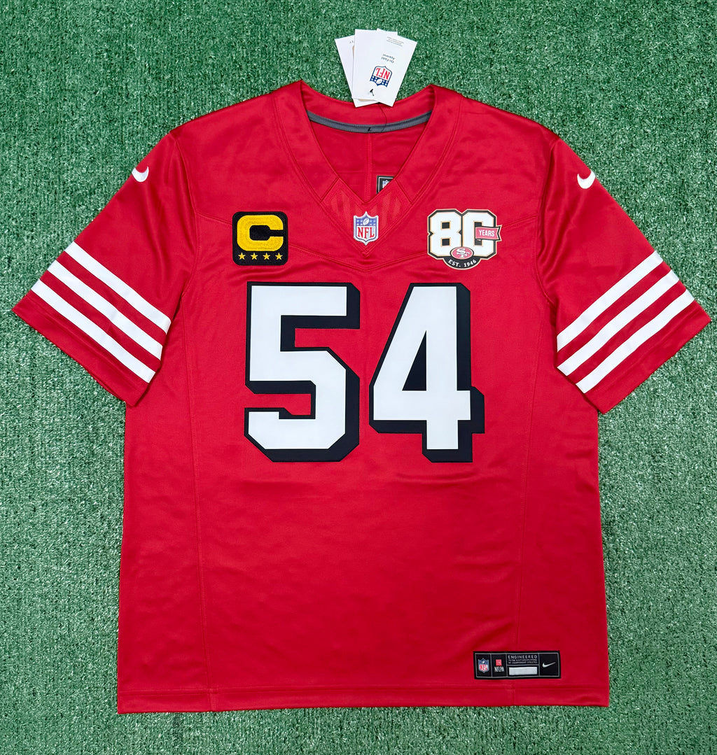 Fred Warner San Francisco 49ers Jersey #54 Nike Vapor Fuse Limited Stitched Red Size (Large) NFL