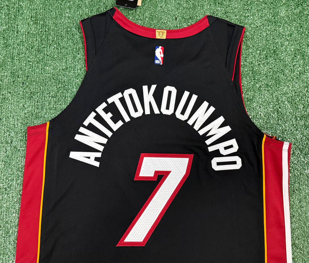 Giannis Antetokounmpo Miami Heat Jersey #7 Nike ADV Authentic Black Size 48 (Large) NBA