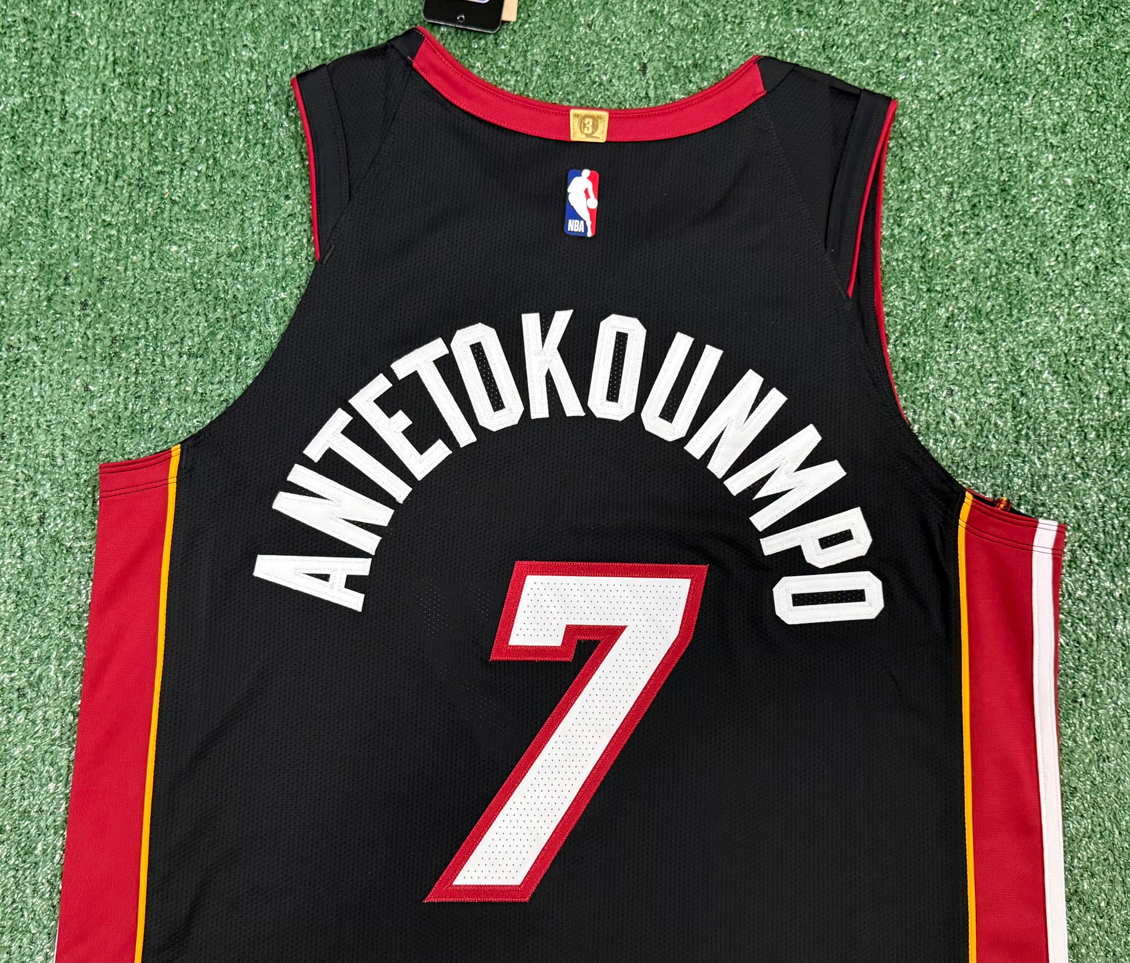 Giannis Antetokounmpo Miami Heat Jersey #7 Nike ADV Authentic Black Size 48 (Large) NBA