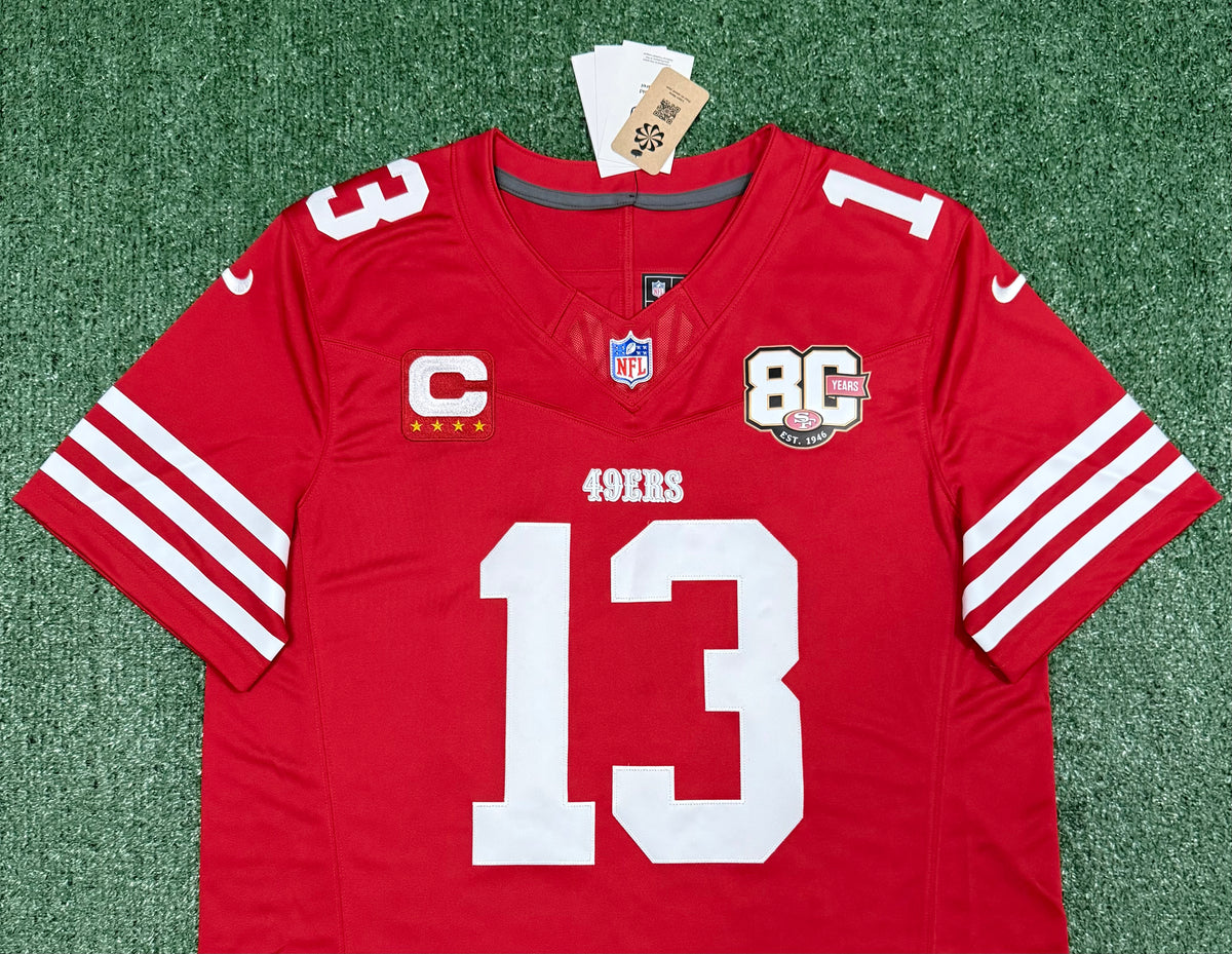 Brock Purdy San Francisco 49ers Jersey #13 Nike Vapor Fuse Limited Stitched Red Size (XL) NFL