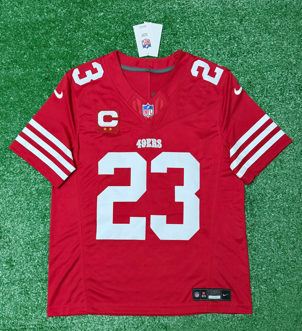 Christian McCaffrey San Francisco 49ers Jersey #23 Nike Vapor Fuse Limited Stitched Red Size (Medium) NFL