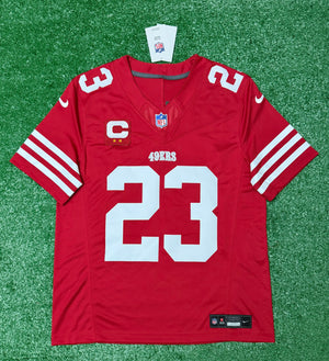 Christian McCaffrey San Francisco 49ers Jersey #23 Nike Vapor Fuse Limited Stitched Red Size (Medium) NFL
