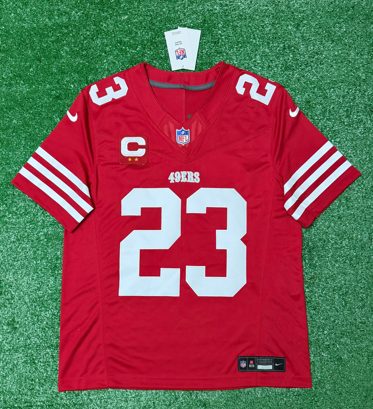 Christian McCaffrey San Francisco 49ers Jersey #23 Nike Vapor Fuse Limited Stitched Red Size (Medium) NFL