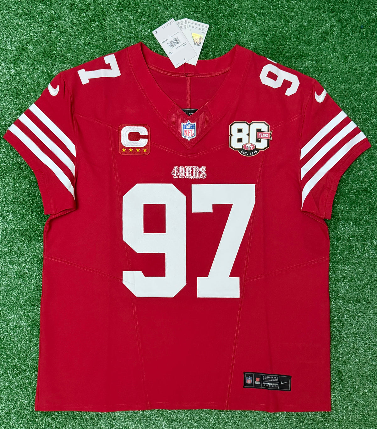 Nick Bosa San Francisco 49ers Jersey #97 Nike Vapor FUSE Elite Red Size 48 (XL) NFL