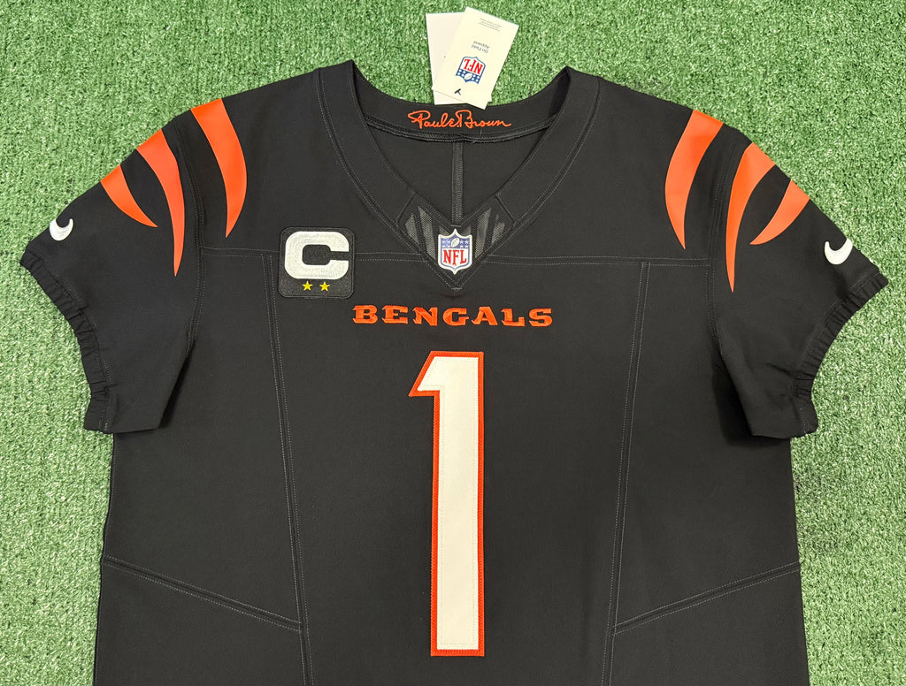 Ja'Marr Chase Cincinnati Bengals Jersey #1 Nike Vapor Fuse Elite Black Size 44 (L) NFL