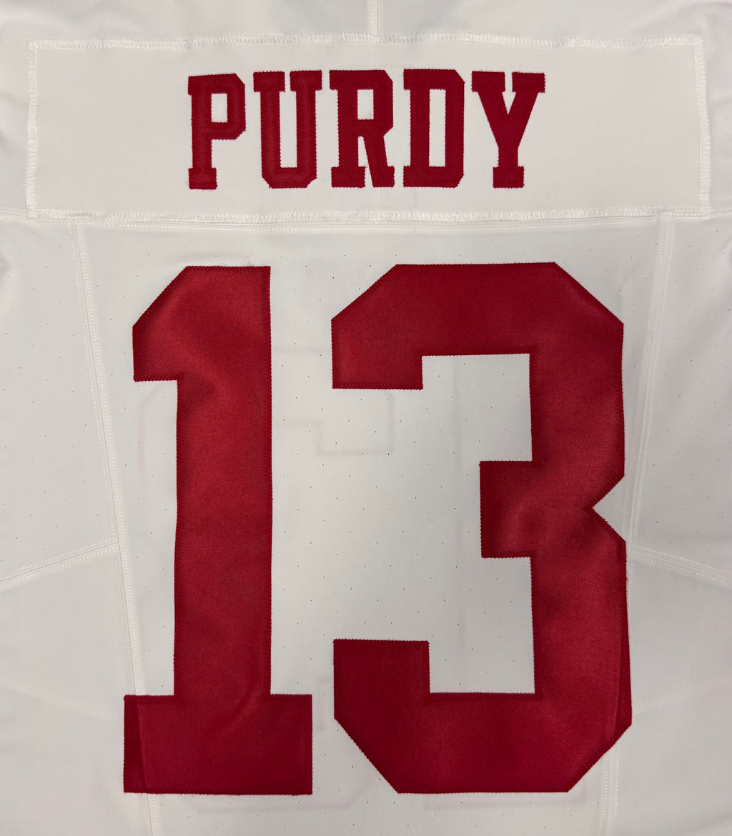 Brock Purdy San Francisco 49ers Jersey #13 Nike Vapor FUSE Elite White Size 44 (Large) NFL