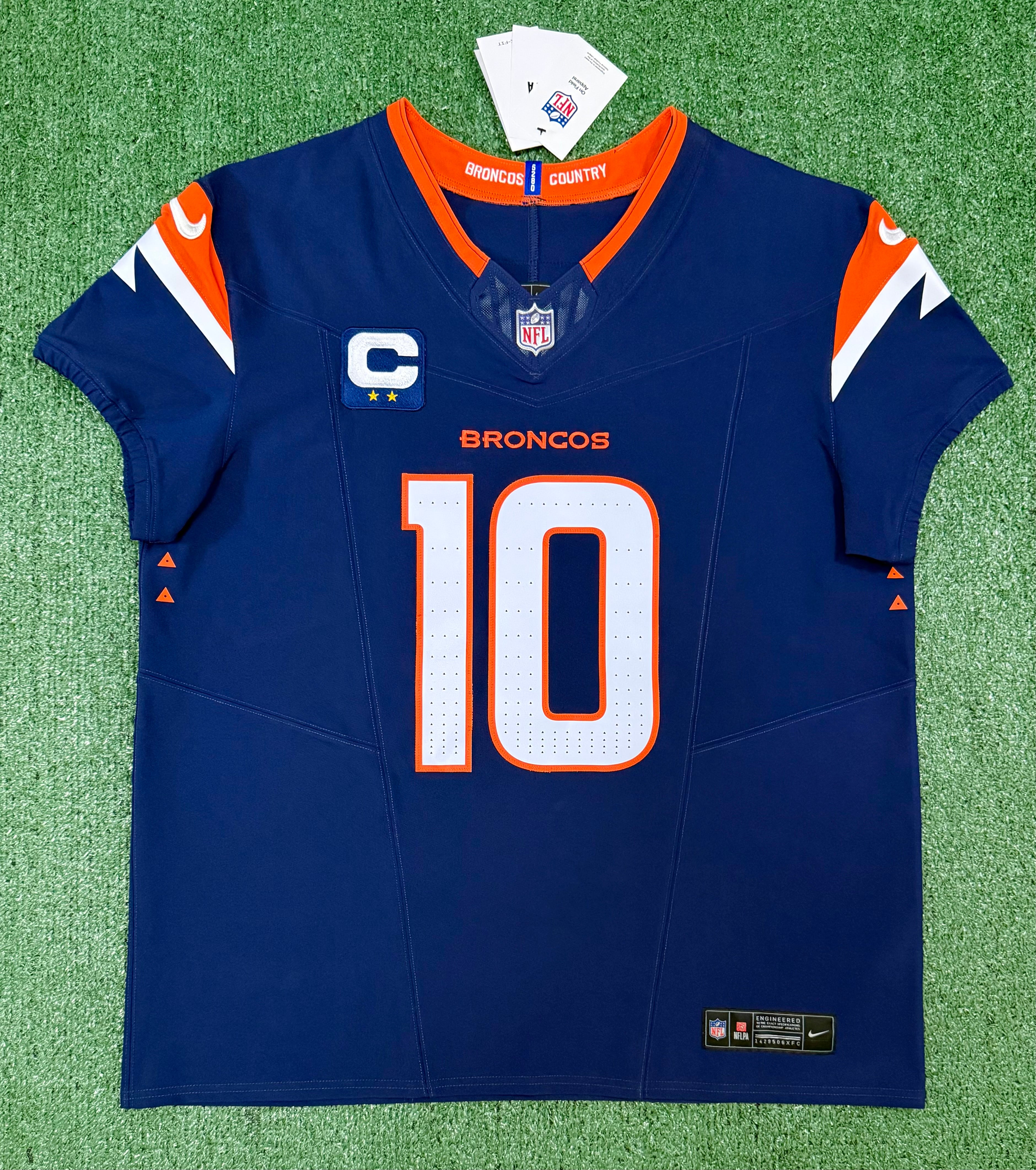 Bo Nix Denver Broncos Jersey #10 Nike Vapor Fuse Elite Navy Size 48 (XL) NFL