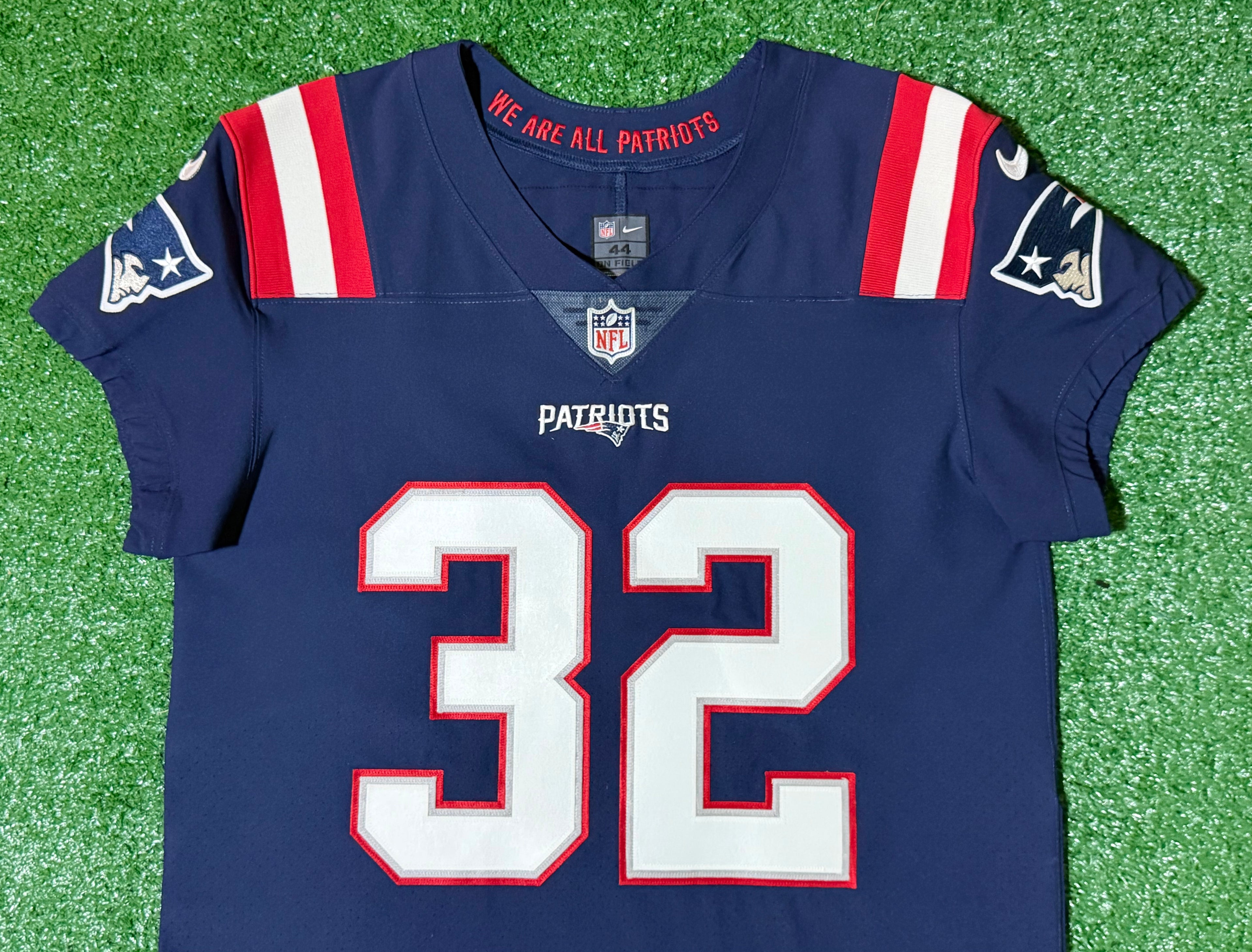 Devin McCourty New England Patriots Jersey #32 Nike Vapor Elite Blue Size 44 (Large) NFL