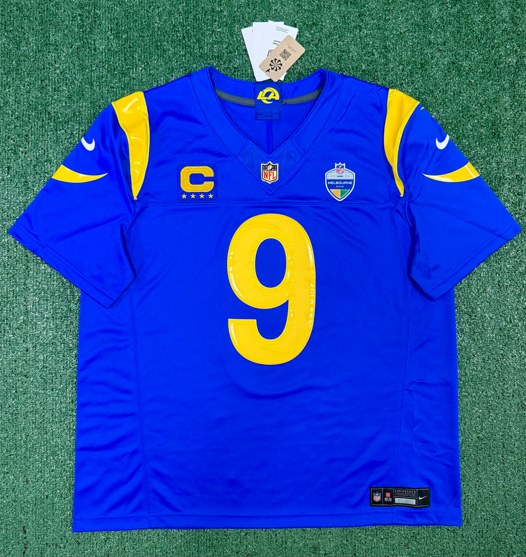 Matthew Stafford Los Angeles Rams Jersey #9 Nike Vapor Fuse Limited Stitched Blue Size (XL) NFL