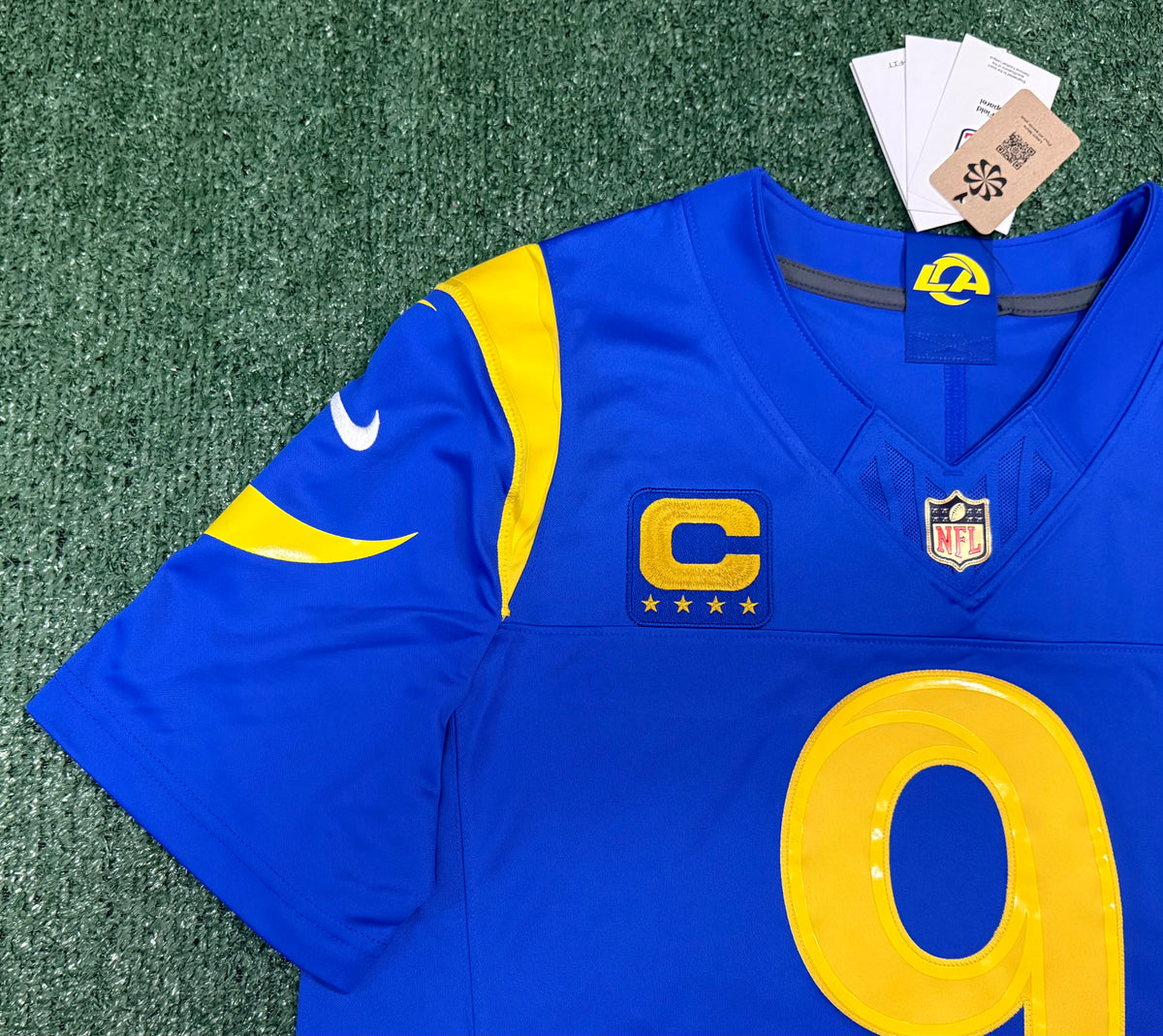 Matthew Stafford Los Angeles Rams Jersey #9 Nike Vapor Fuse Limited Stitched Blue Size (Large) NFL