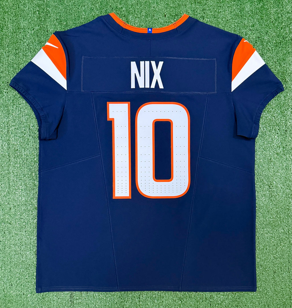 Bo Nix Denver Broncos Jersey #10 Nike Vapor Fuse Elite Navy Size 48 (XL) NFL