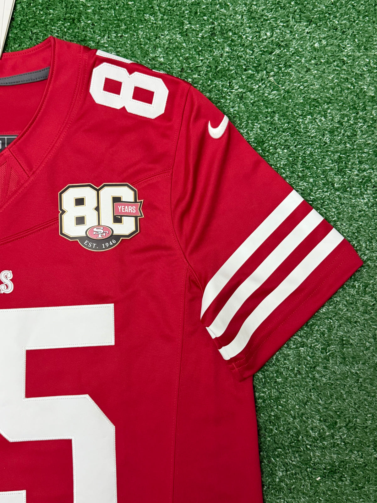 George Kittle San Francisco 49ers Jersey #85 Nike Vapor Fuse Limited Stitched Red Size (Large) NFL