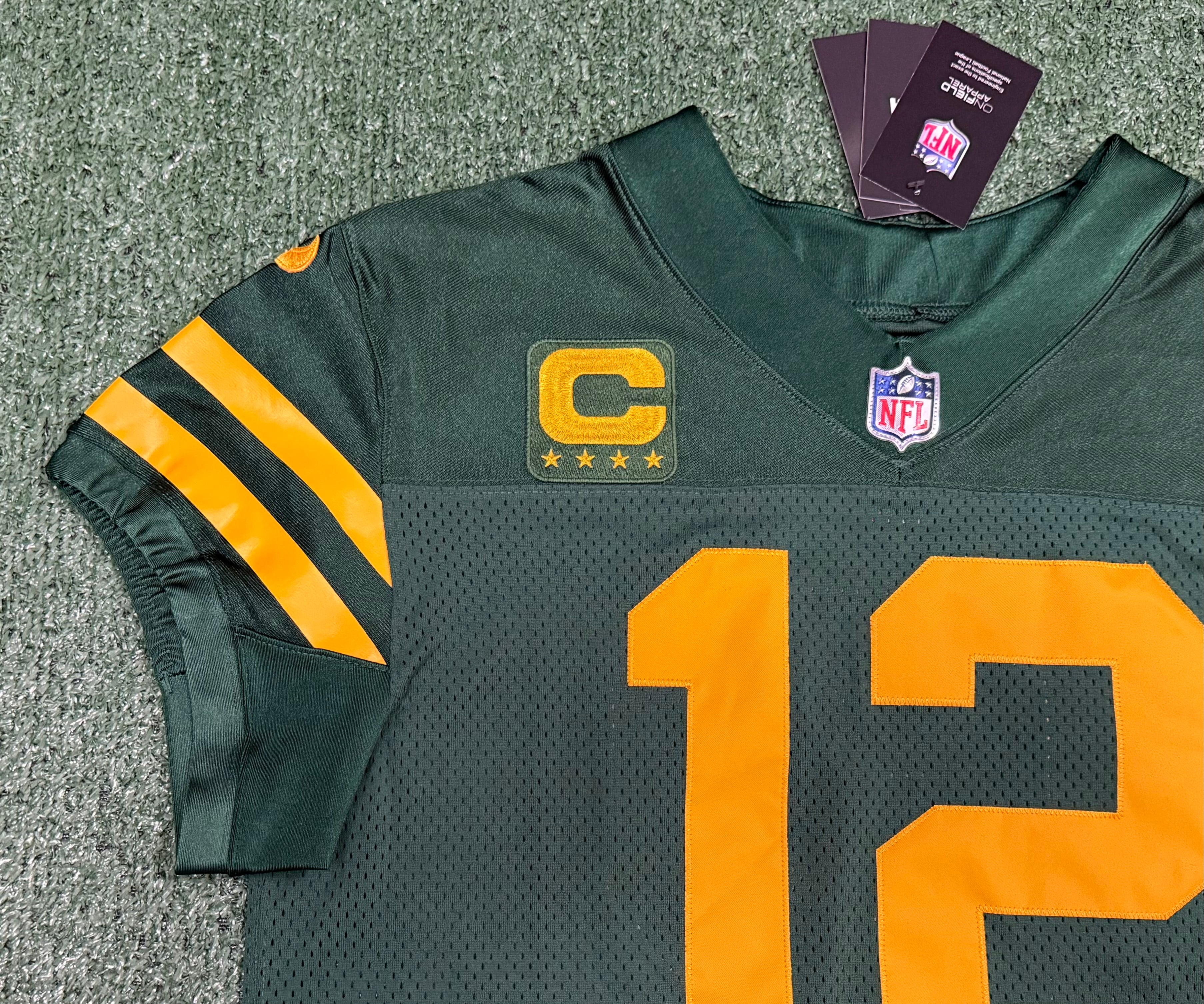 Aaron Rodgers Green Bay Packers Jersey #12 Nike Vapor Elite Green Size 44 (Large) NFL