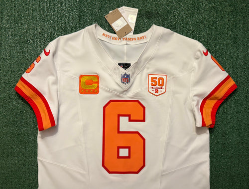 Baker Mayfield Tampa Bay Buccaneers Jersey #6 Nike Vapor FUSE Elite White Creamsicle size 44 (Large) NFL