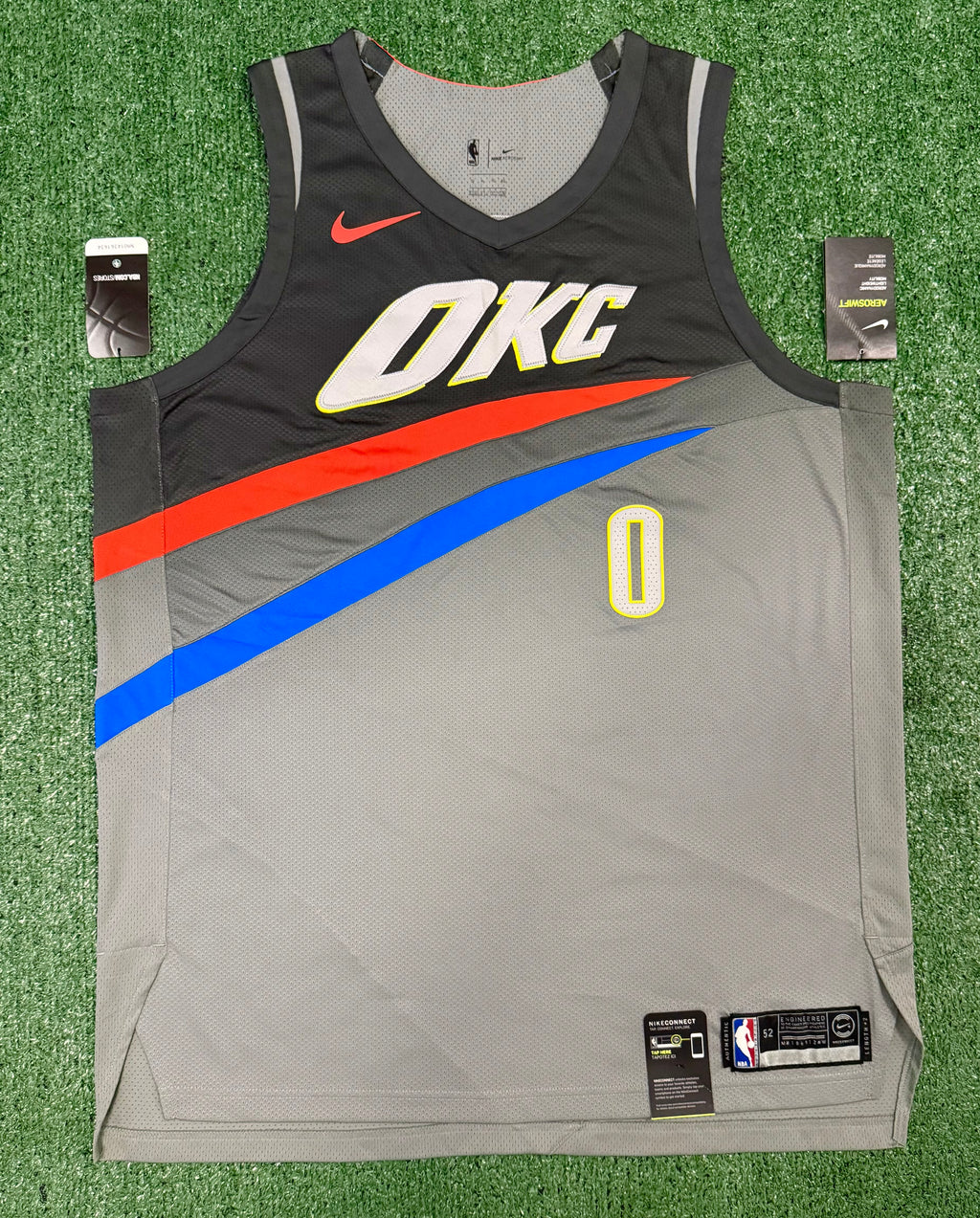 Russell Westbrook Oklahoma City Thunder Jersey #0 Nike Aeroswift Authentic Gray Size 52 (XL) NBA
