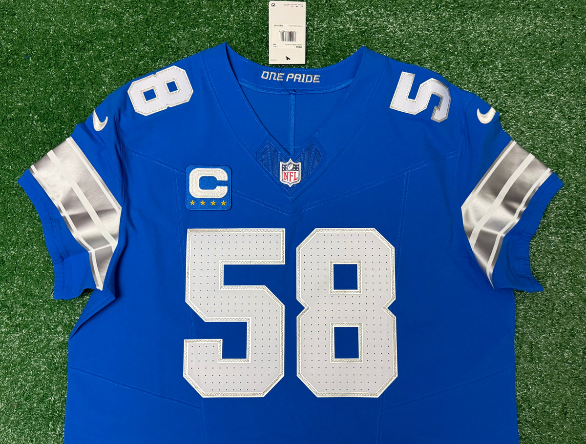 Penei Sewell Detroit Lions Jersey #58 Nike Vapor FUSE Elite Blue 48 (XL) NFL