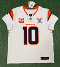 Bo Nix Denver Broncos Jersey #10 Nike Vapor Fuse Elite White Size 44 (L) NFL