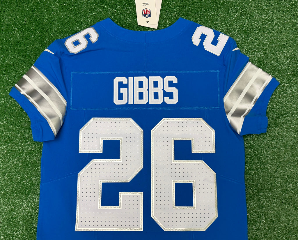 Jahmyr Gibbs Detroit Lions Jersey #26 Nike Vapor FUSE Elite Blue Size 40 (Medium) NFL