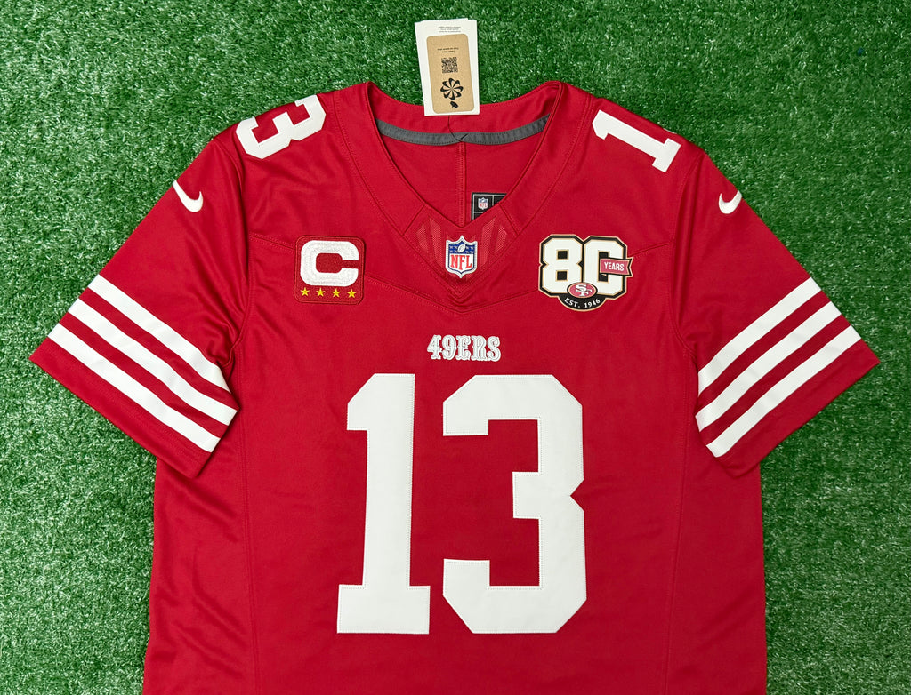 Brock Purdy San Francisco 49ers Jersey #13 Nike Vapor Fuse Limited Stitched Red Size (Large) NFL