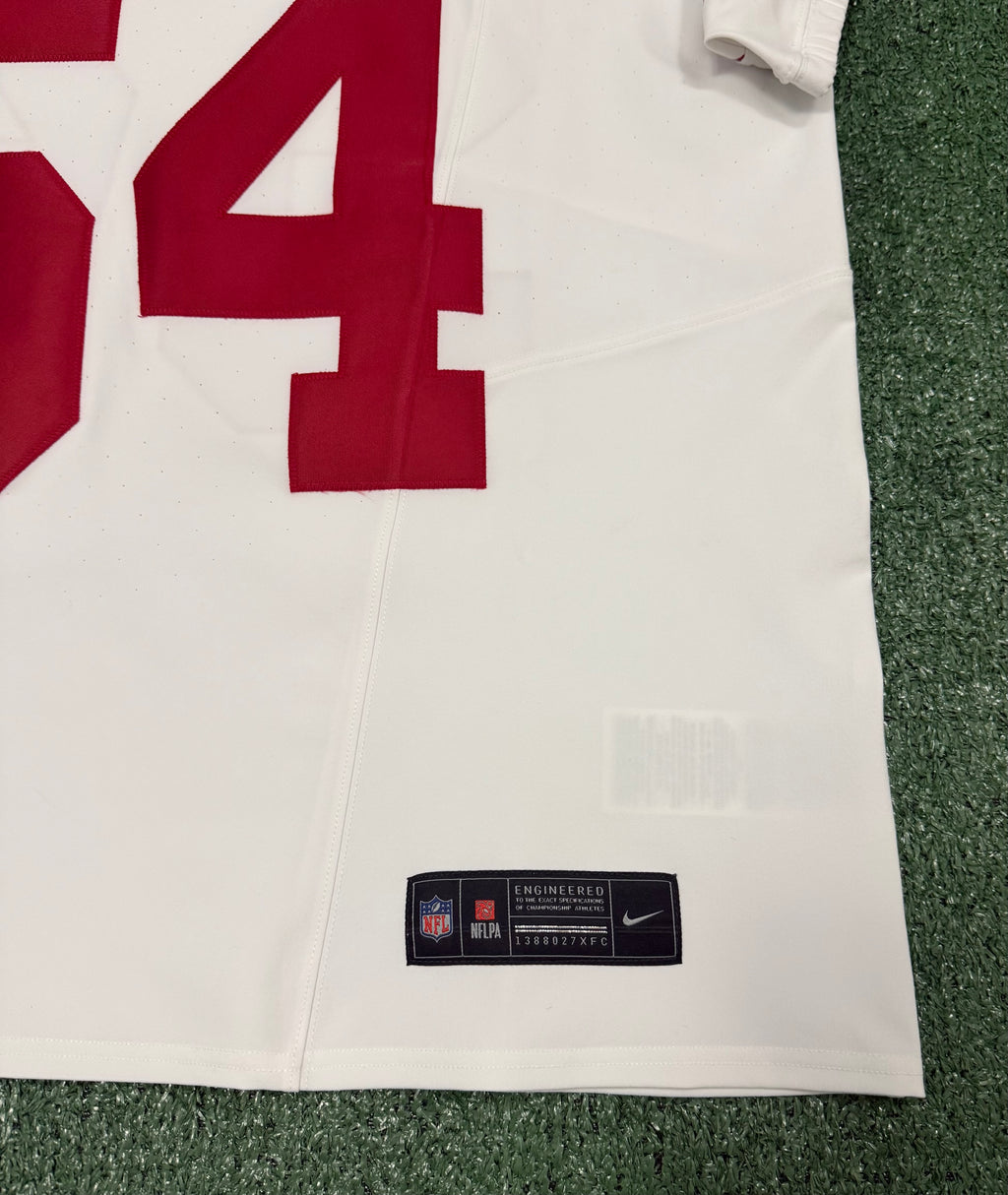 Fred Warner San Francisco 49ers Jersey #54 Nike Vapor FUSE Elite White Size 48 (XL) NFL