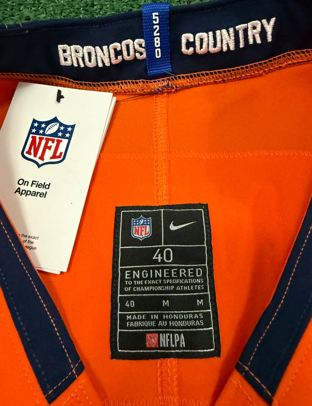 Bo Nix Denver Broncos Jersey #10 Nike Vapor Fuse Elite Orange Size 40 (M) NFL