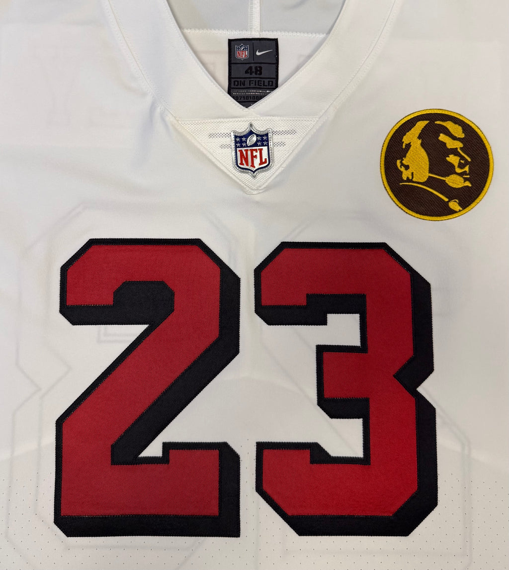 Christian McCaffrey San Francisco 49ers Jersey #23 Nike Vapor FUSE Elite White Size 48 (XL) NFL