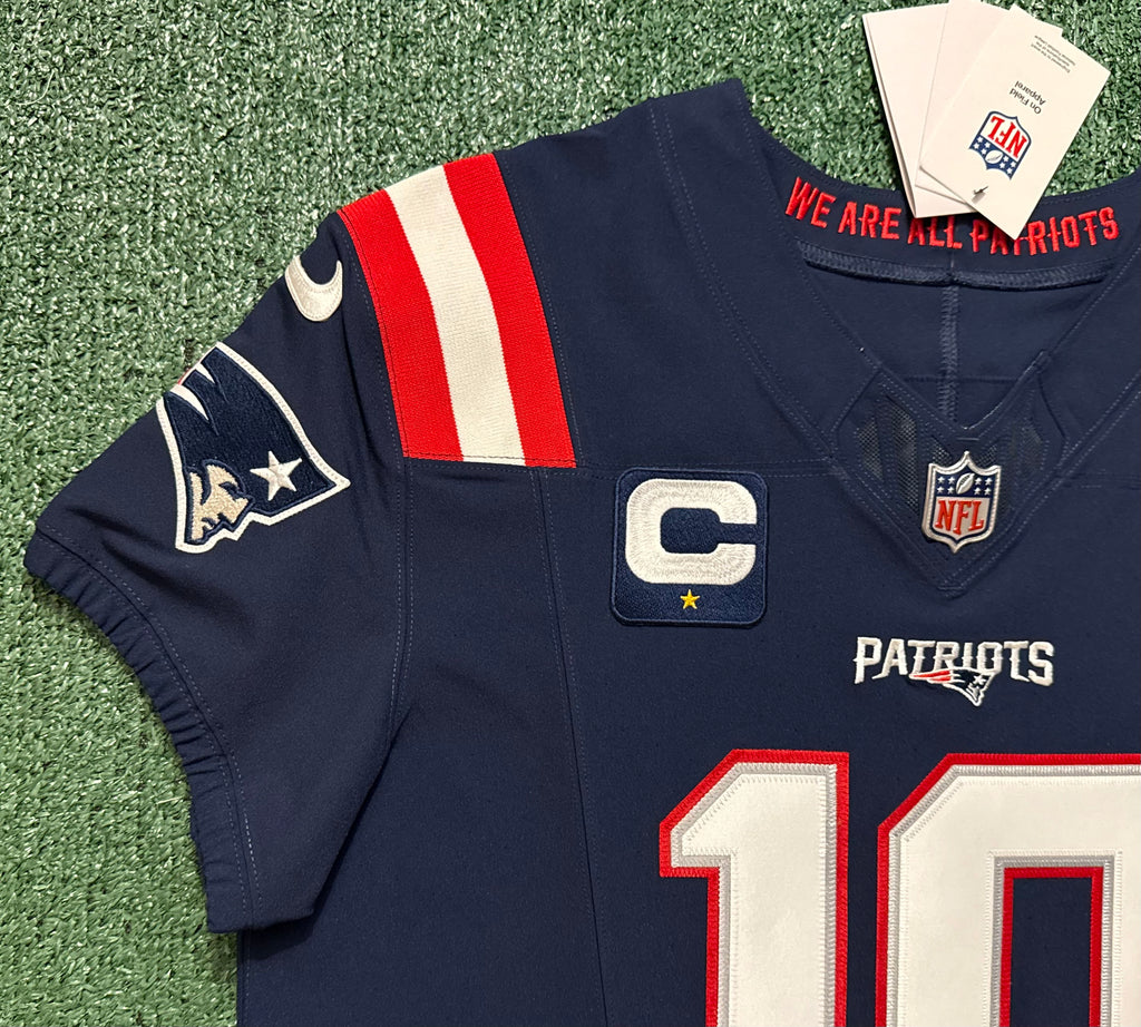 Drake Maye New England Patriots Jersey #10 Nike Vapor Fuse Elite Blue Size 44 (Large) NFL