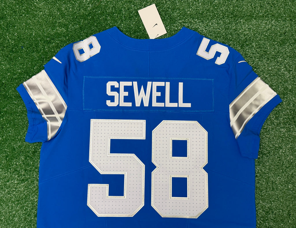 Penei Sewell Detroit Lions Jersey #58 Nike Vapor FUSE Elite Blue 48 (XL) NFL