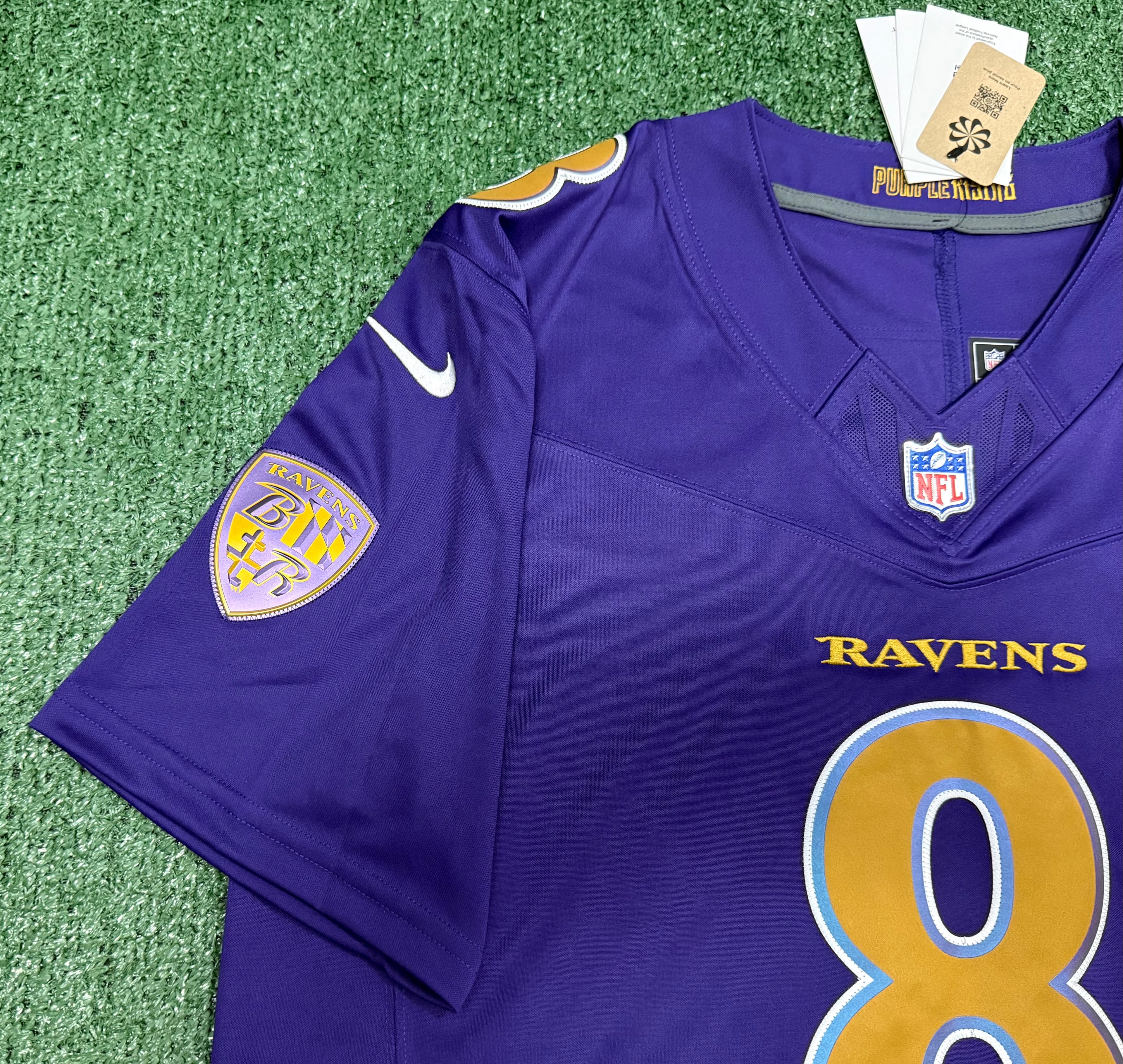 Lamar Jackson Baltimore Ravens Jersey #8 Nike Vapor FUSE Limited Purple Size (XL) NFL