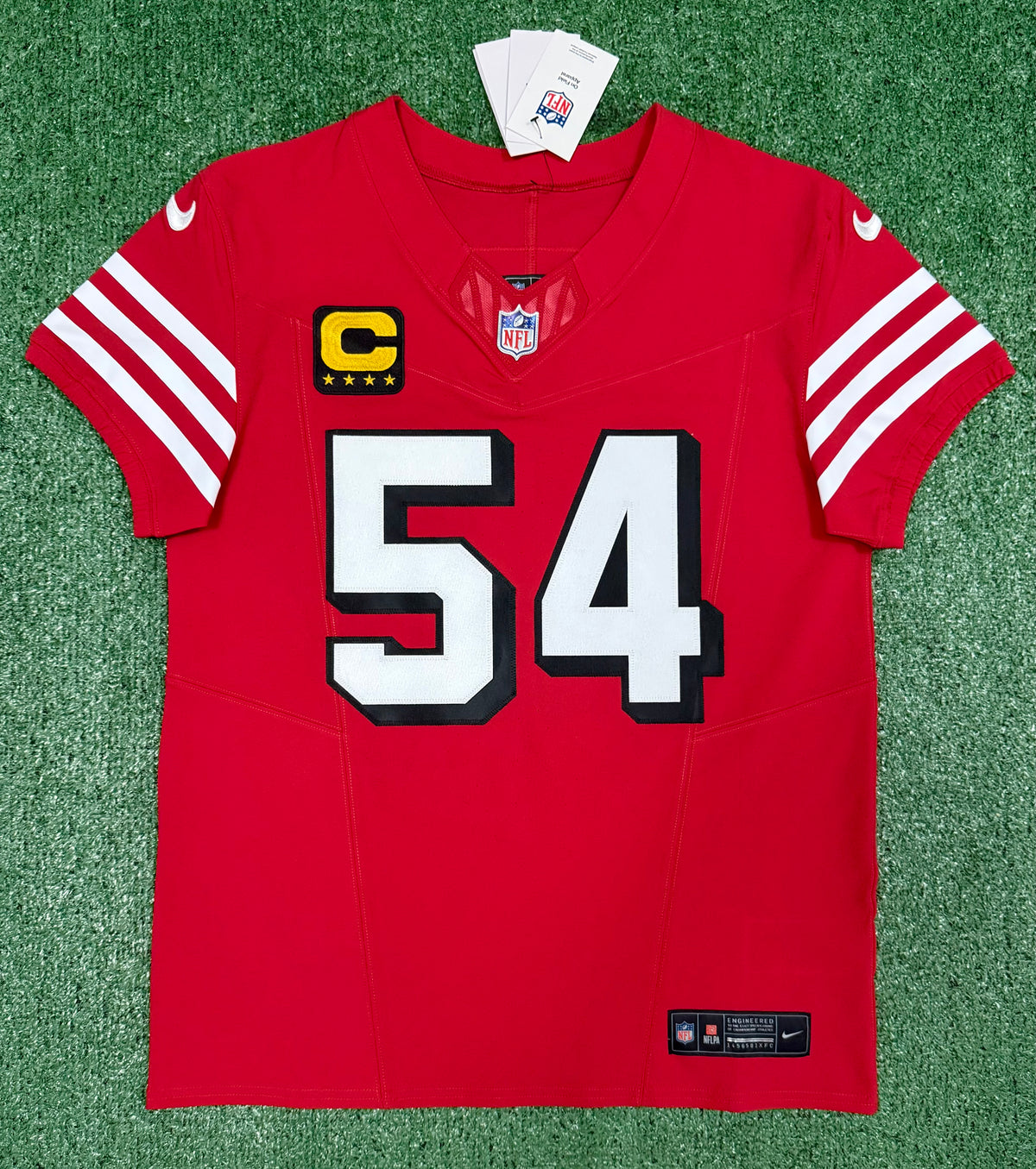 Fred Warner San Francisco 49ers Jersey #54 Nike Vapor FUSE Elite Red Size 40 (Medium) NFL