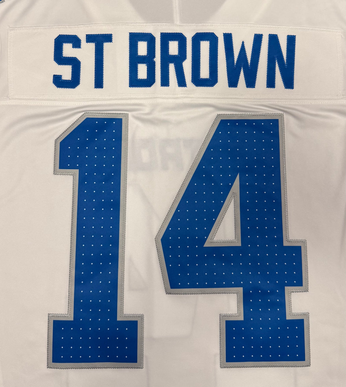 Amon Ra St Brown Detroit Lions Jersey #14 Nike Vapor Fuse Stitched Limited White Size (Large) NFL
