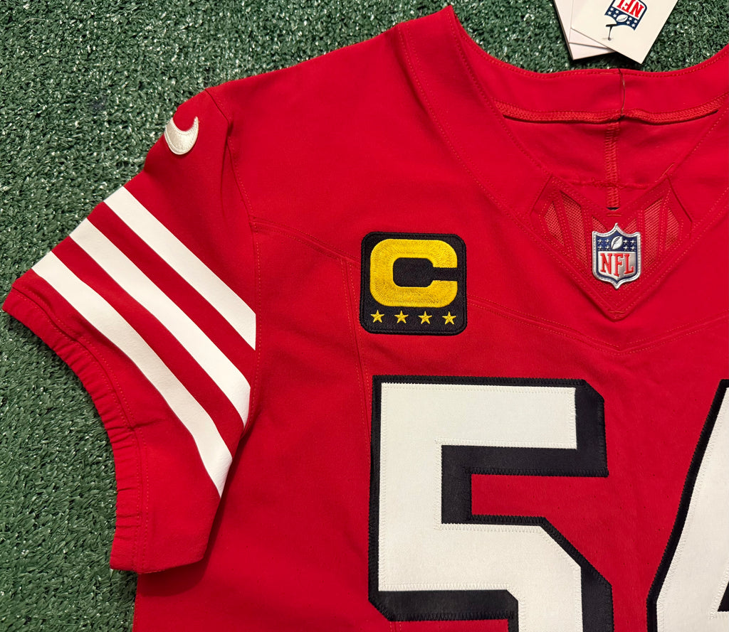 Fred Warner San Francisco 49ers Jersey #54 Nike Vapor FUSE Elite Red Size 44 (Large) NFL