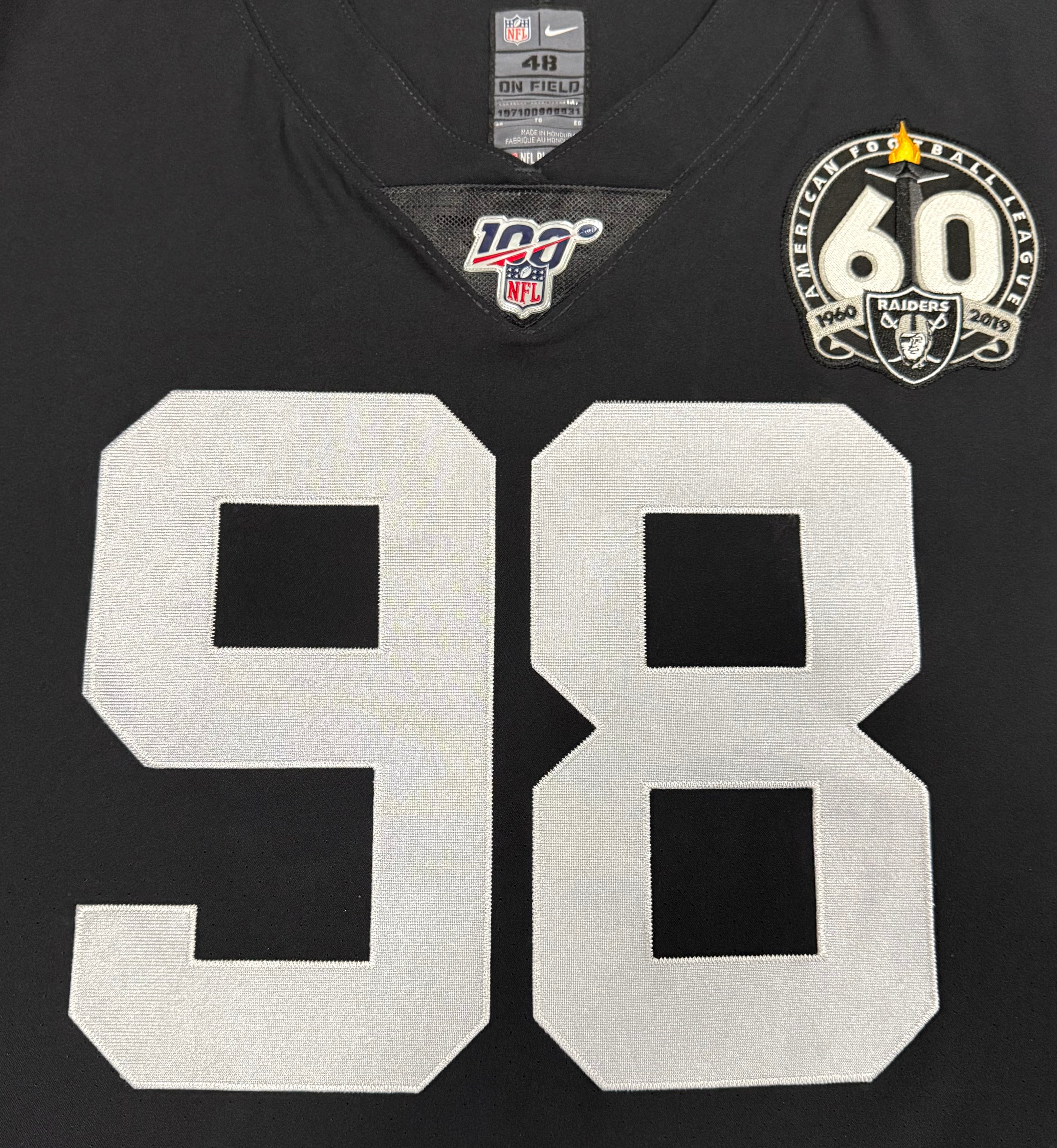 Maxx Crosby Las Vegas Raiders Jersey #98 Nike Vapor Elite Black Size 48 (XL) NFL