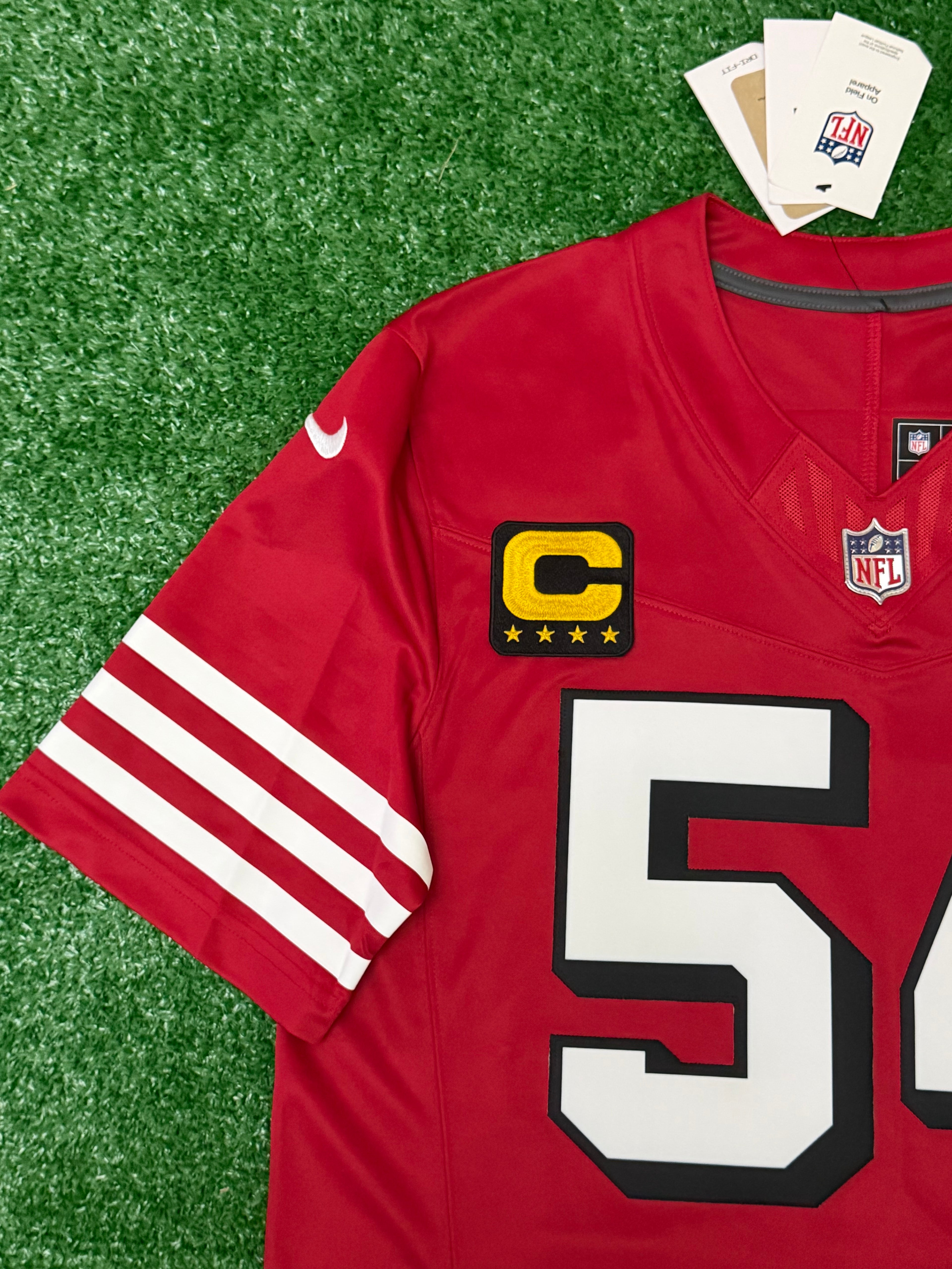 Fred Warner San Francisco 49ers Jersey #54 Nike Vapor Fuse Limited Stitched Red Size (Medium) NFL