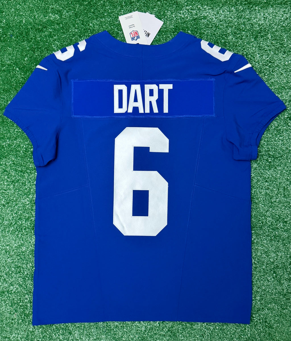 Jaxson Dart New York Giants Jersey #6 Nike Vapor FUSE Elite Blue Size 44 (Large) NFL