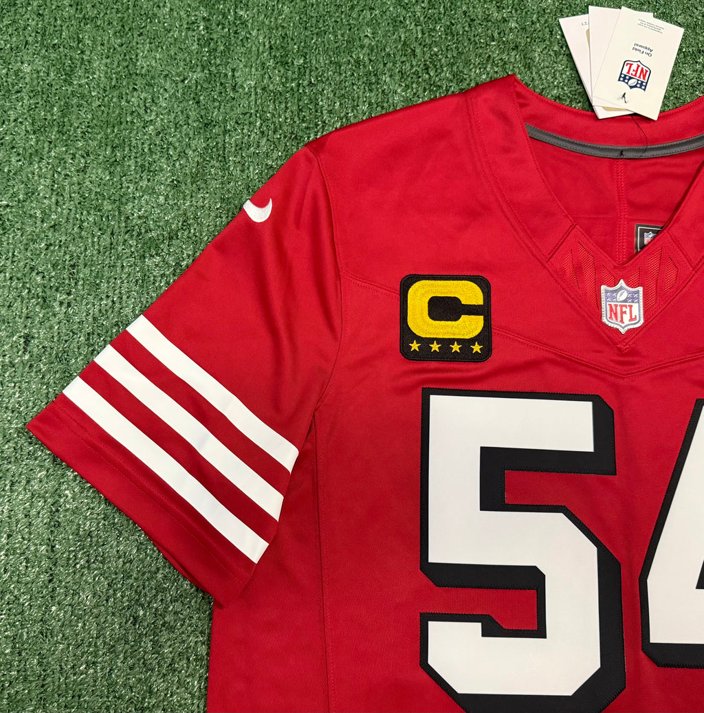 Fred Warner San Francisco 49ers Jersey #54 Nike Vapor Fuse Limited Stitched Red Size (Large) NFL