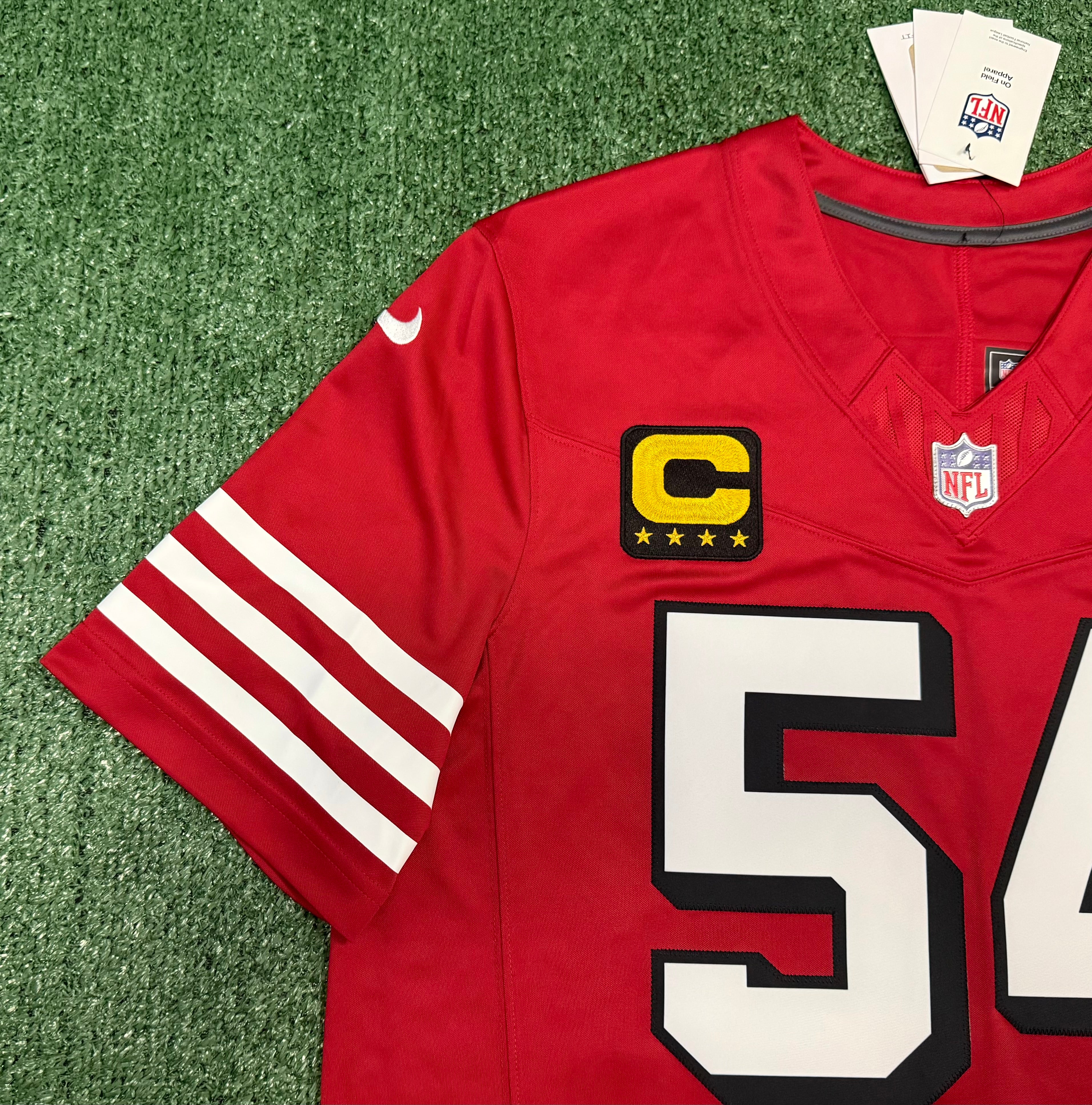 Fred Warner San Francisco 49ers Jersey #54 Nike Vapor Fuse Limited Stitched Red Size (Large) NFL