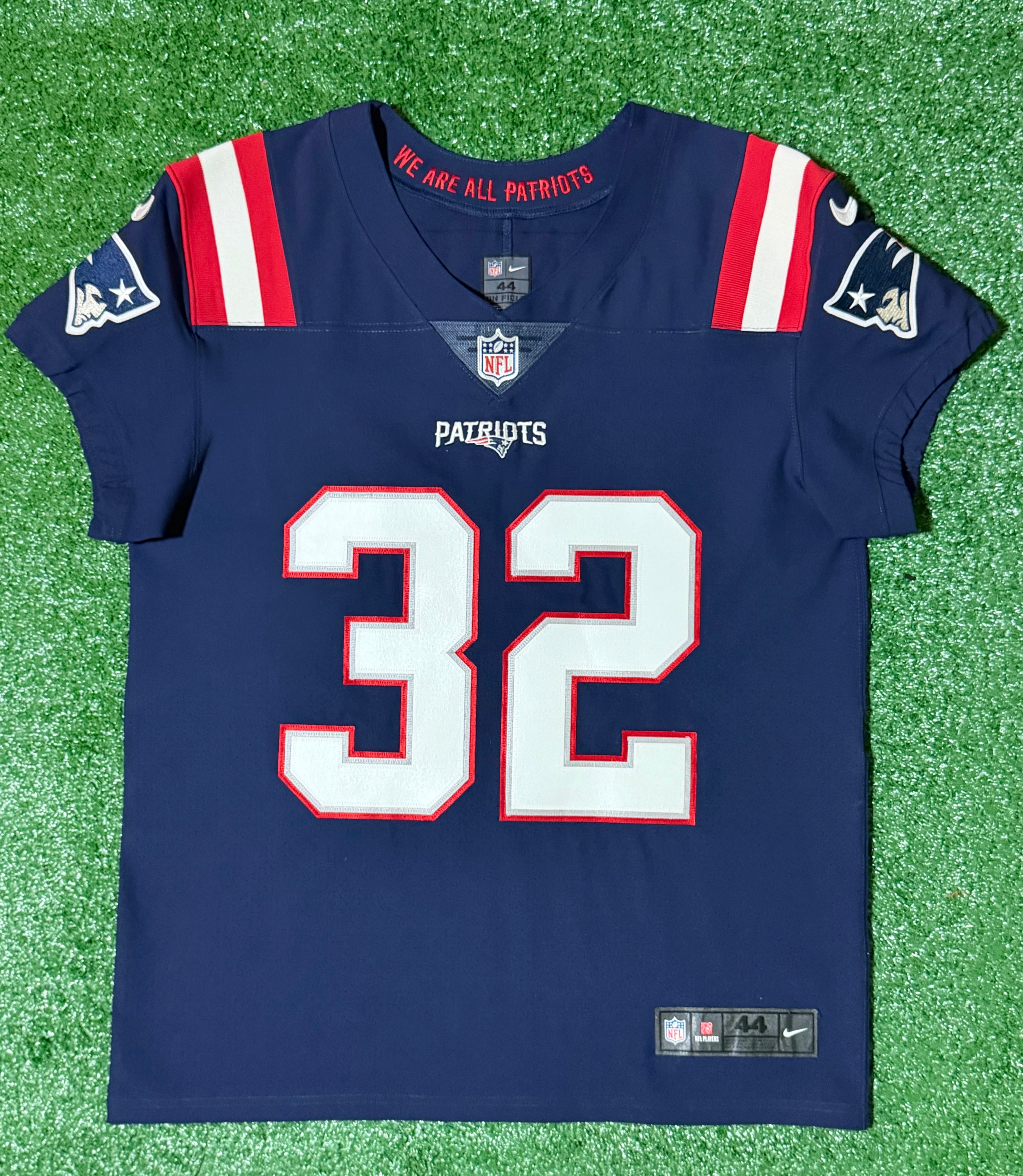 Devin McCourty New England Patriots Jersey #32 Nike Vapor Elite Blue Size 44 (Large) NFL
