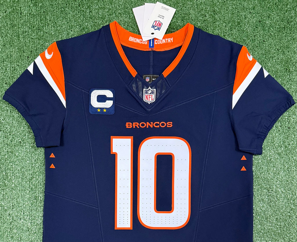 Bo Nix Denver Broncos Jersey #10 Nike Vapor Fuse Elite Navy Size 40 (M) NFL