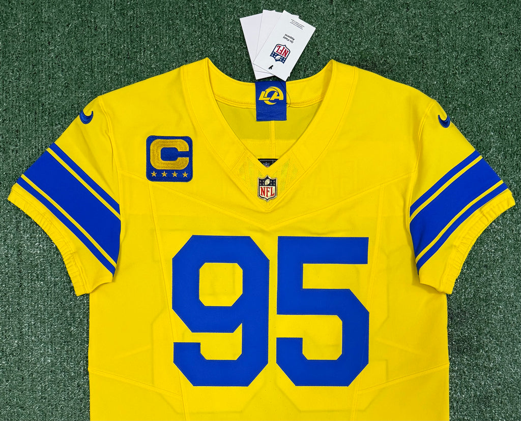 Myles Garrett Los Angeles Rams Jersey #95 Nike Vapor FUSE Elite Yellow Size 40 (Medium) NFL